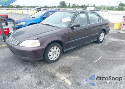 2000 Honda Civic Lx из США, поврежденный, VIN 1HGEJ6676YL044462